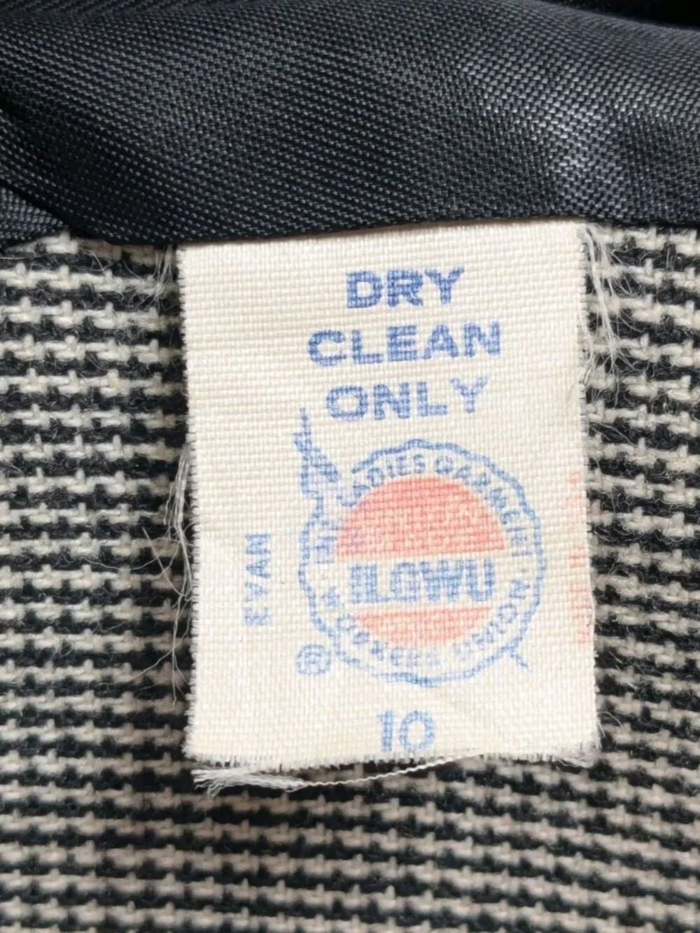 Vintage Evan‑Picone Blazer Jacket SZ 10 USA Union Made 80s 90s Houndstooth ILGWU - Picture 4 of 8